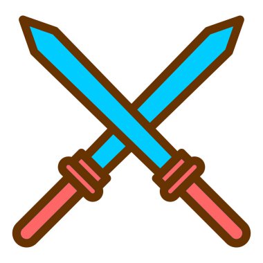 Kılıçlar. Web simgesi basit illüstrasyon