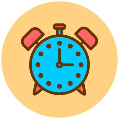 Alarm saat simgesi vektör illüstrasyonu