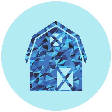 Mavi ve beyaz bir evin vektör illüstrasyonu