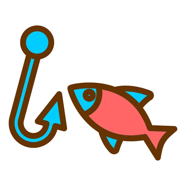 Ψάρι Web Εικονίδιο Απλή Απεικόνιση — Διανυσματικό Αρχείο