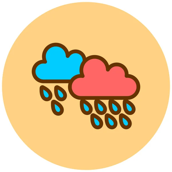 Rain Web Icon Simple Illustration — Stock Vector