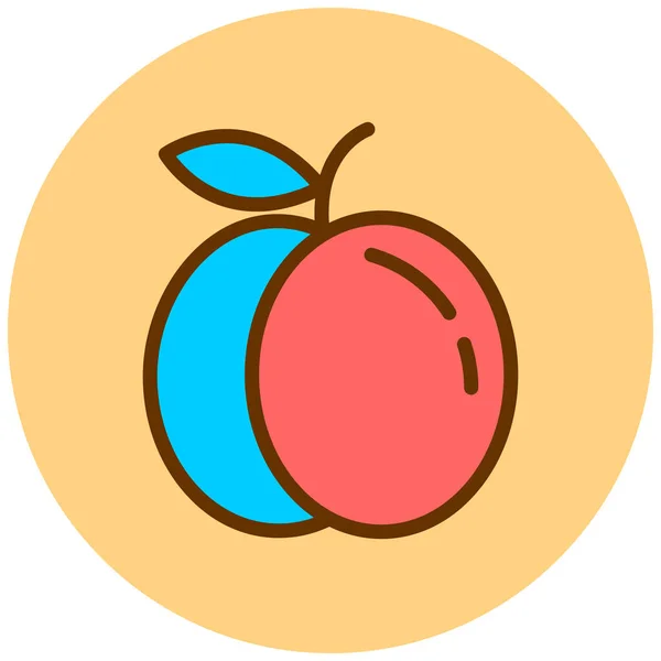 Персиковий Веб Іконка Проста Ілюстрація — стоковий вектор