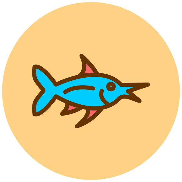 Pescado Icono Web Ilustración Simple — Archivo Imágenes Vectoriales