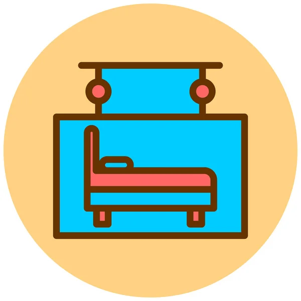 Cama Color Vector Icono — Vector de stock