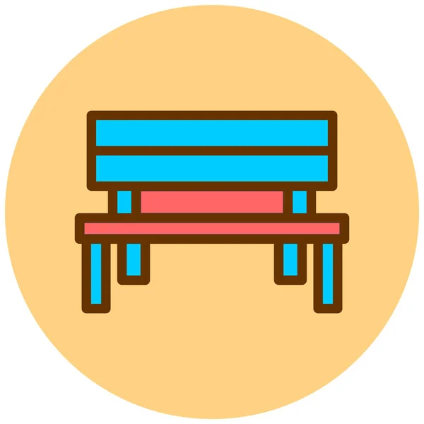 Bench Web Icon Simple Illustration — Stock Vector