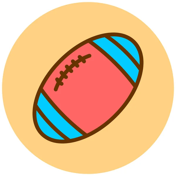 Rugby Ball Einfaches Design — Stockvektor