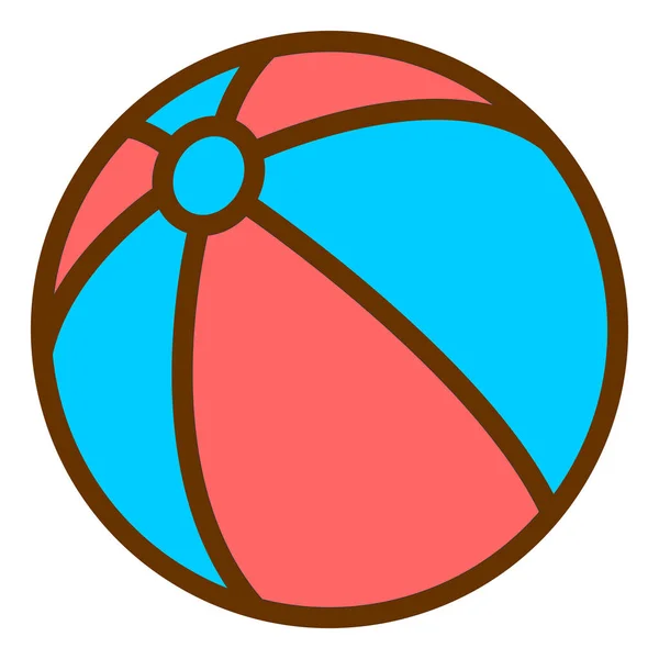 Beach Ball Icon Vector Flat Style Illustration Eps — Image vectorielle