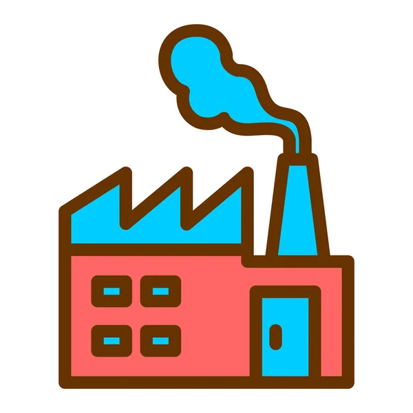 Fabriek Web Icoon Eenvoudige Illustratie — Stockvector