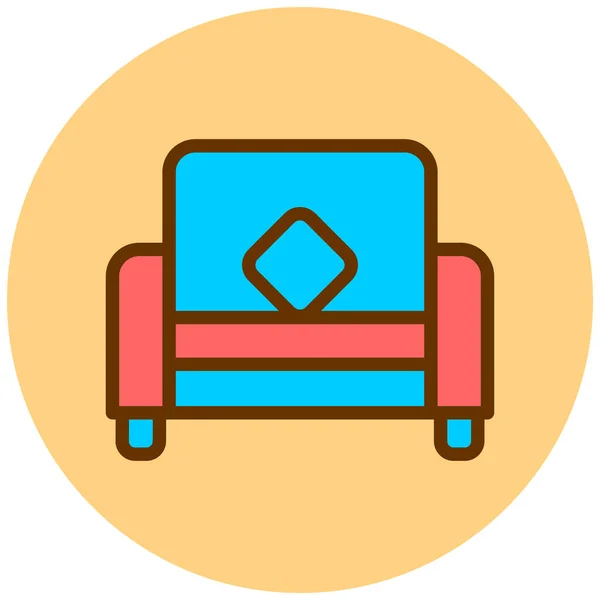 Sofa Ikon Web Ilustrasi Sederhana - Stok Vektor