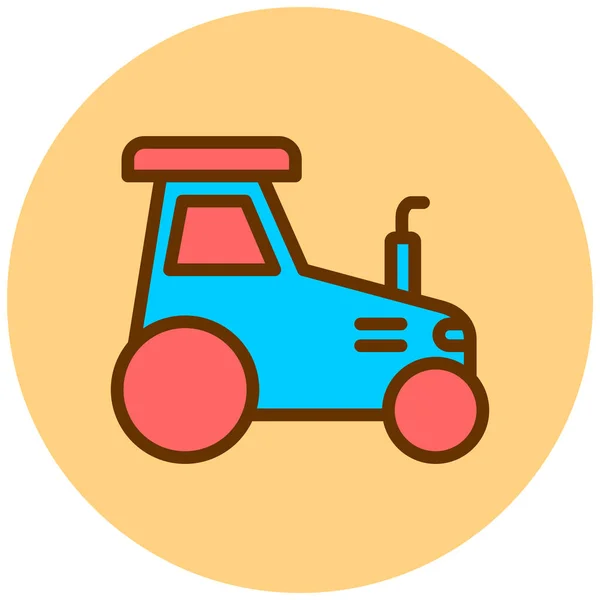 Tractor Flat Vector Icon — Stock Vector