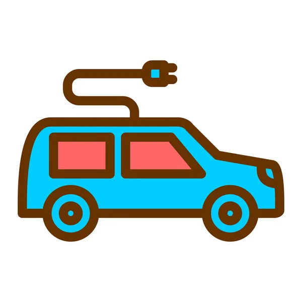 Coche Eléctrico Ilustración Simple — Vector de stock