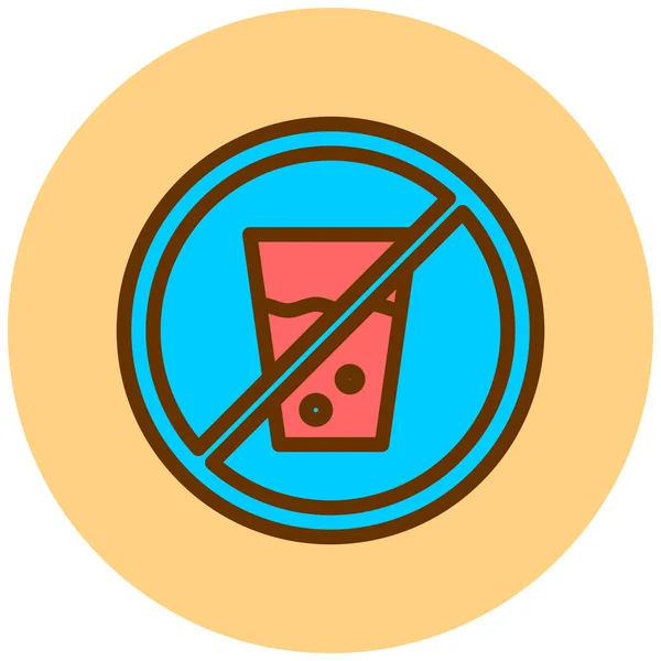 Sin Bebidas Icono Vector Ilustración — Vector de stock