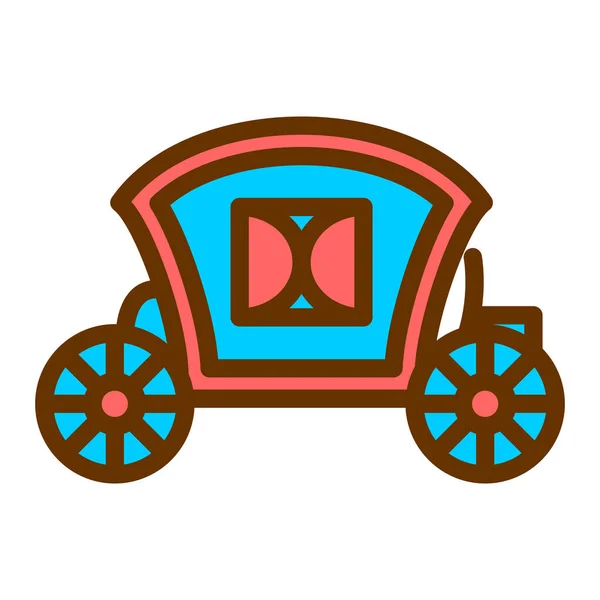 Car Wheel Icon Cartoon Carriage Vector Illustration White Background — Image vectorielle