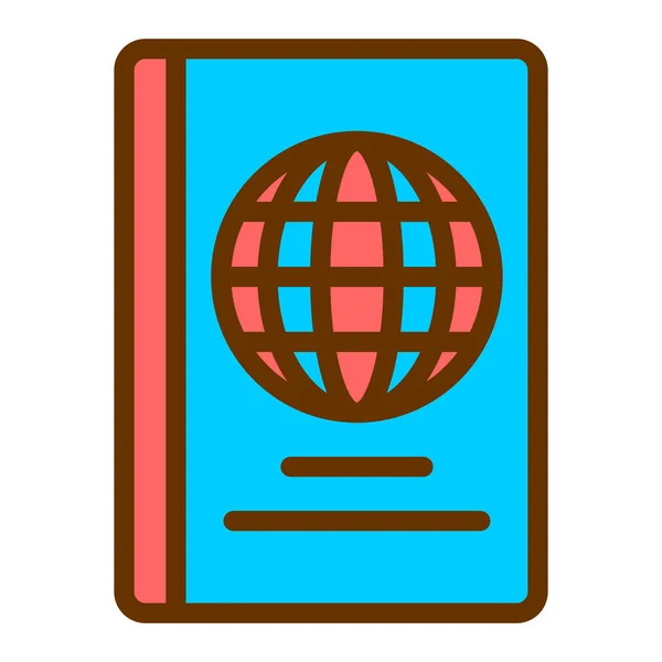 Passeport Icône Web Illustration Simple — Image vectorielle