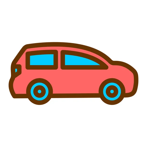 Icono Del Vehículo Coche Ilustración Simple Taxi Van Vector Iconos — Vector de stock