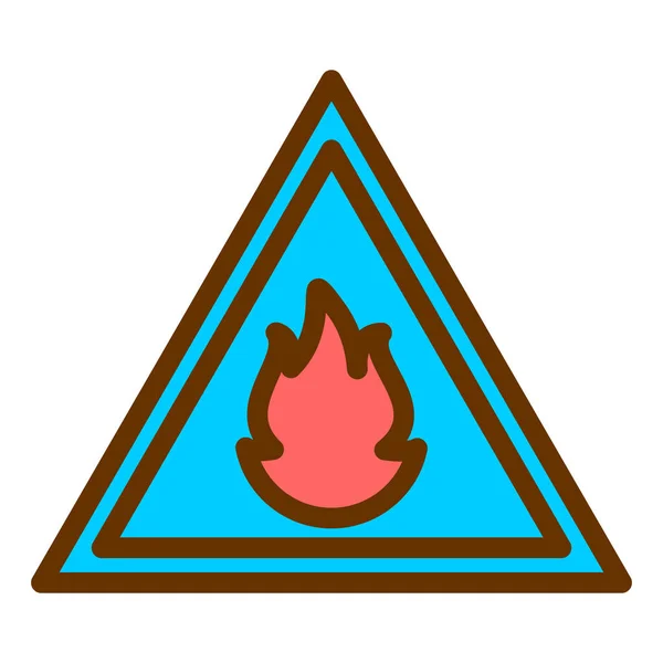 Fire Warning Sign Icon Vector Isolated Symbol White Background — Stock Vector