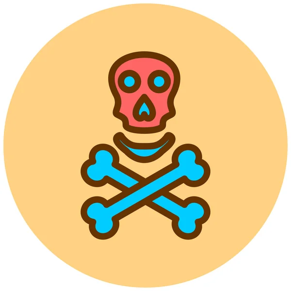 Skull Web Icon Simple Illustration — Stock Vector