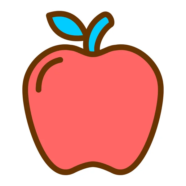 Manzana Icono Web Ilustración Simple — Archivo Imágenes Vectoriales