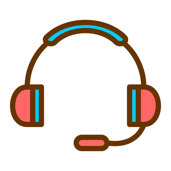 Auriculares Icono Web Diseño Simple — Vector de stock