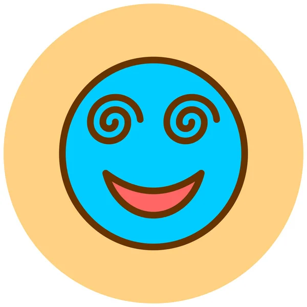 Smile Face Emoticon Vector Icon — ストックベクタ