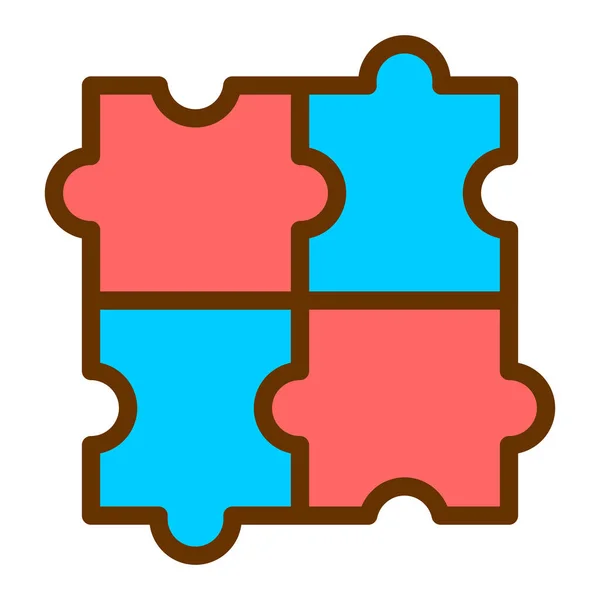 Pièce Puzzle Icône Vecteur Illustration Style Plat — Image vectorielle