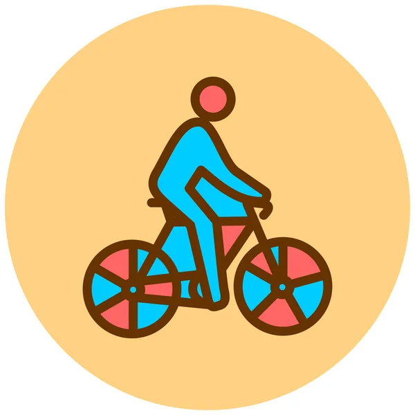 Ποδήλατο Web Εικονίδιο Απλή Απεικόνιση — Διανυσματικό Αρχείο