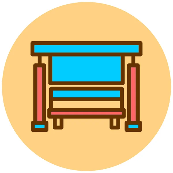 Bench Web Icon Simple Illustration — Stock Vector