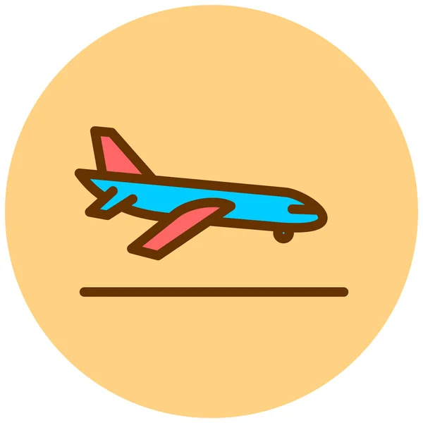 Avión Icono Web Ilustración Simple — Vector de stock