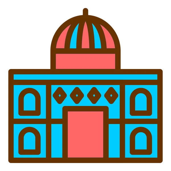 Edificio Icono Web Ilustración Simple — Vector de stock