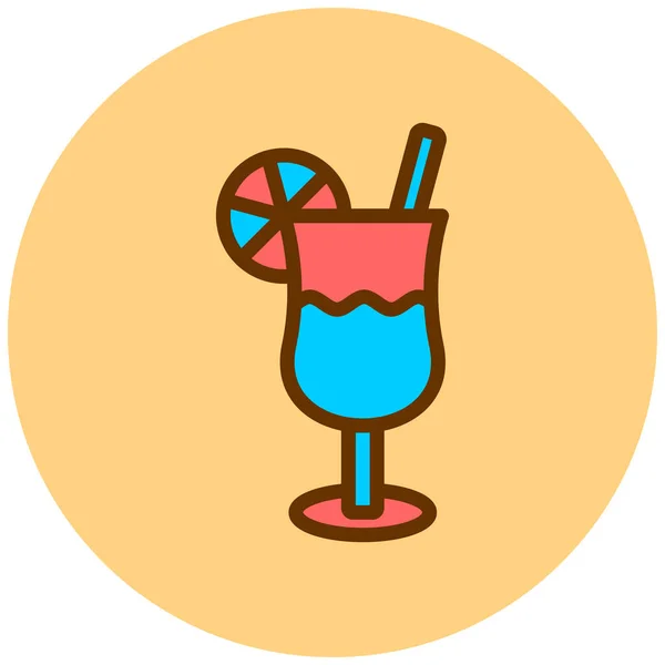 Cocktail Ícone Web Ilustração Simples — Vetor de Stock