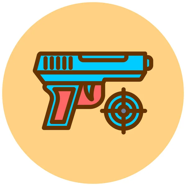 Pistol Ikon Web Ilustrasi Sederhana - Stok Vektor