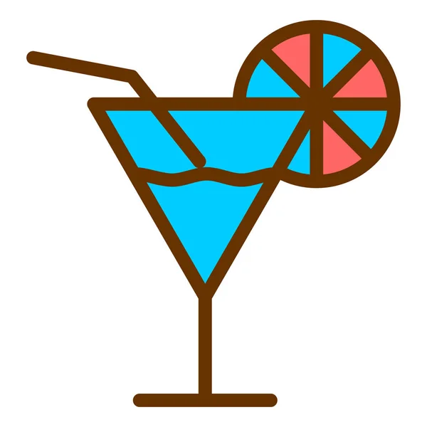 Cocktail Ícone Web Ilustração Simples — Vetor de Stock