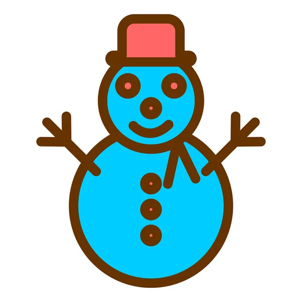 Snowman Web Icon Simple Illustration — Stock Vector