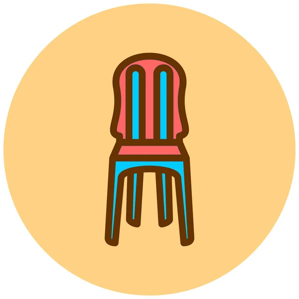 Καρέκλα Web Εικονίδιο Απλή Απεικόνιση — Διανυσματικό Αρχείο