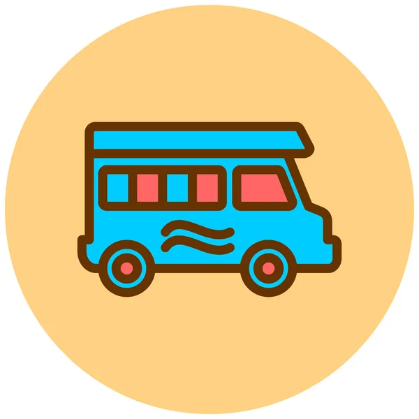 Autocarro Ícone Web Ilustração Simples —  Vetores de Stock