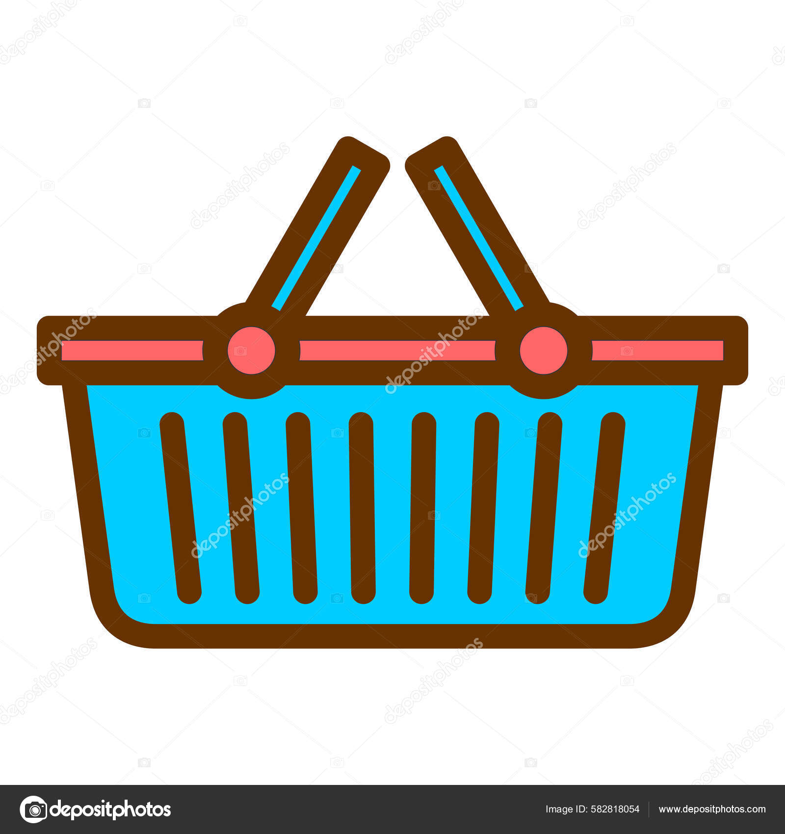 Shopping Basket Icon Simple Illustration Shop Store Vector Icons