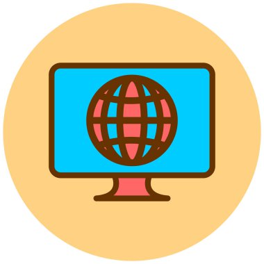 Küre. Web simgesi basit illüstrasyon