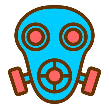 Gaz maskesi ikon vektörü. Virüs koruma işareti. renk sembolü çizimi