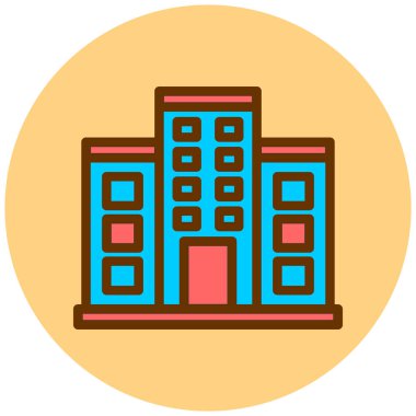 Bina. Web simgesi basit illüstrasyon