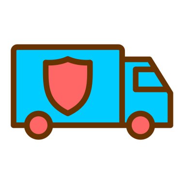 dağıtım kamyonu ikonu vektör çizimi