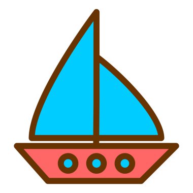 Yelkenli. Web simgesi basit illüstrasyon