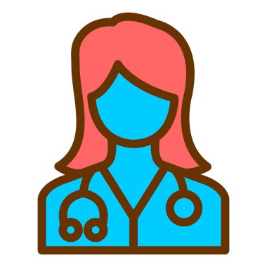 Doktor. Web simgesi basit illüstrasyon