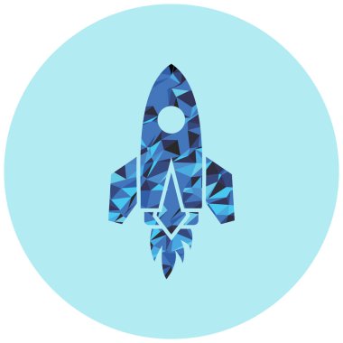 Roket ikonu. Düz dizayn. vektör illüstrasyonu.