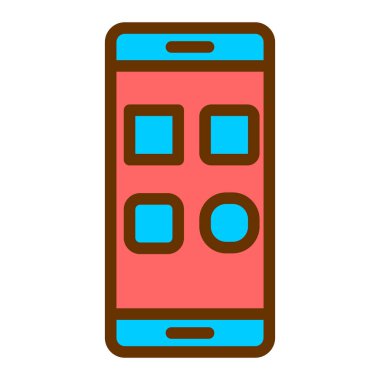 Akıllı telefon. Web simgesi basit illüstrasyon