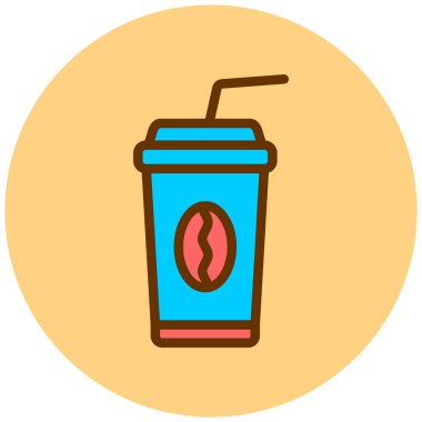 Kahve. Web simgesi basit illüstrasyon