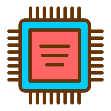 İşlemci. Web simgesi basit illüstrasyon