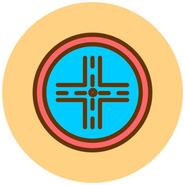 Dairesel bir simgenin vektör illüstrasyonu