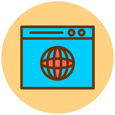 Tarayıcı. Web simgesi basit illüstrasyon
