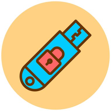 USB flash disk simgesi. vektör illüstrasyonu