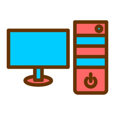 Bilgisayar donanımı. Vektör illüstrasyonu